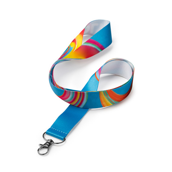 Lanyard promocional de poliéster con mosquetón personalizado por sublimación