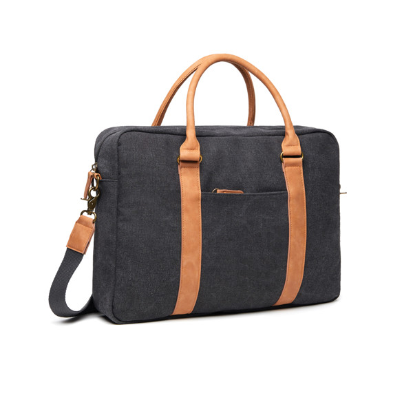 Vinga Bosler laptop bag recycled canvas, 17 inch - Black