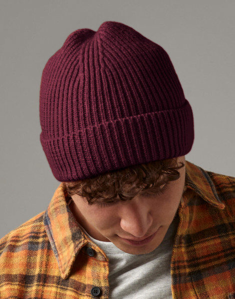 Engineered Knit Ribbed Beanie - White / ONE SIZE