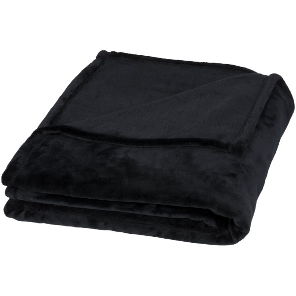 Mollis oversized ultra plush plaid blanket - Solid Black