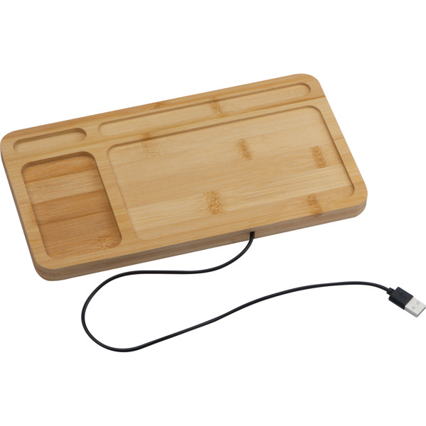 Wireless charging desk pad ISABELLE - Beige
