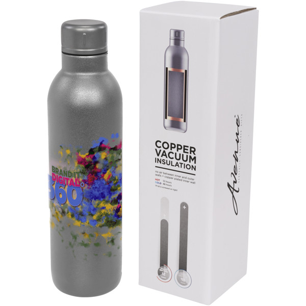 Bouteille de sport de 510ml avec isolation par le vide et couche de cuivre Odin - Gris