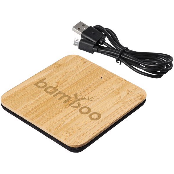 Leaf 5W bamboo and fabric wireless charging pad