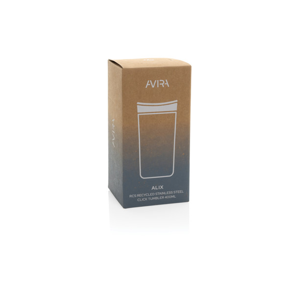 Termohrnek 400ml Avira Alix z RCS recykl. nerezové oceli - Stříbrná