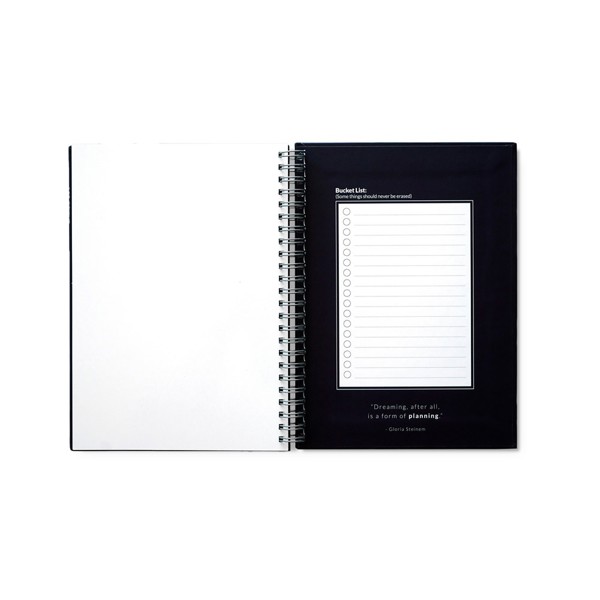 STARTER KIT INFINITE PLANNER A5. Sada obsahuje "nekonečný deník", čistící sadu, fix a držák na popisovače - Námořnická Modrá