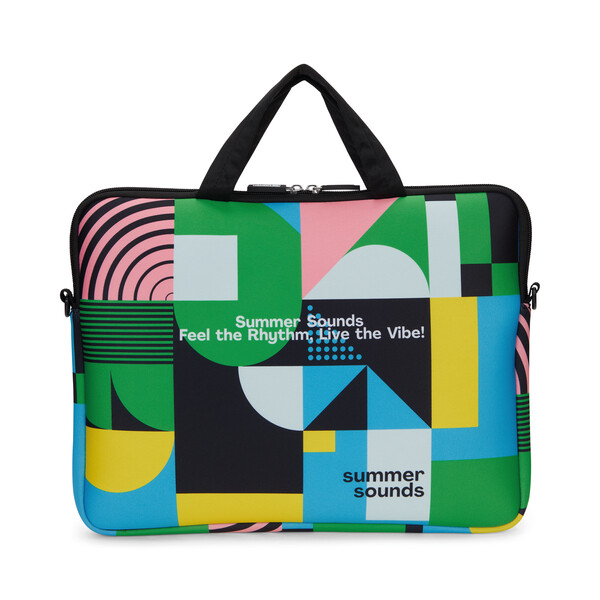 Sublimated neoprene laptop sleeve with zipper and front pocket - 42x31cm