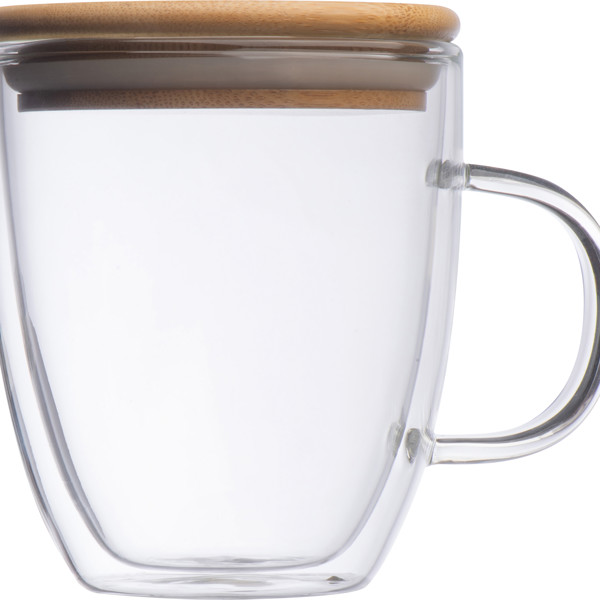 Double-walled glass with handle (350 ml) CECIL - Transparent