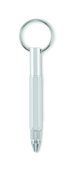 Schlüsselring Kugelschreiber Twen - Mattsilber