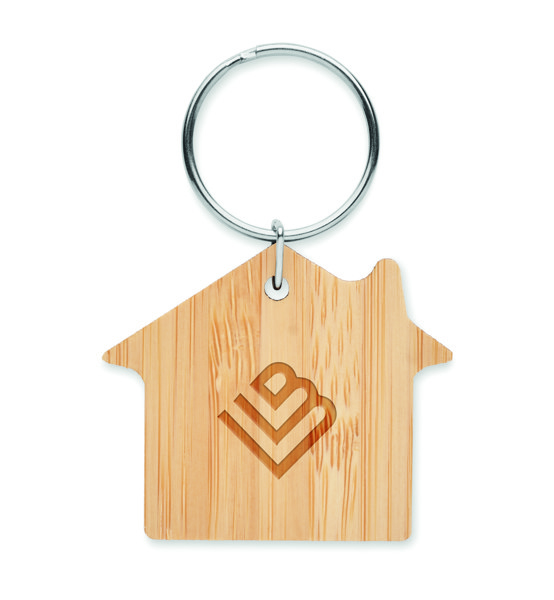 Porta-chaves de casa em bambu Houseboo