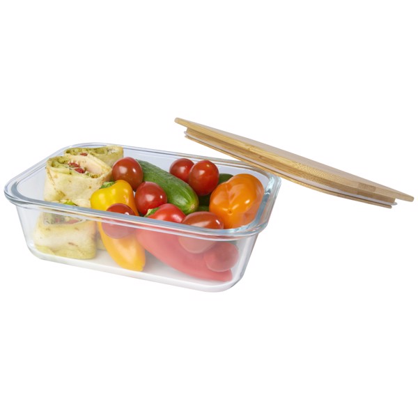 Roby glass lunch box with bamboo lid