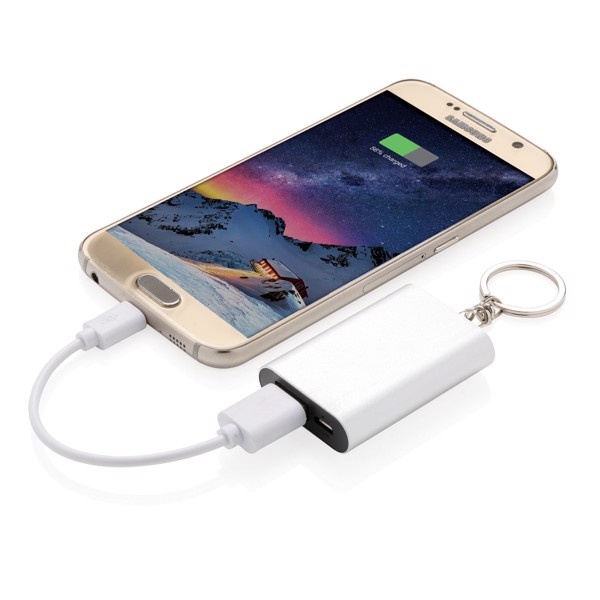 1.000 mAh keychain powerbank - Silver