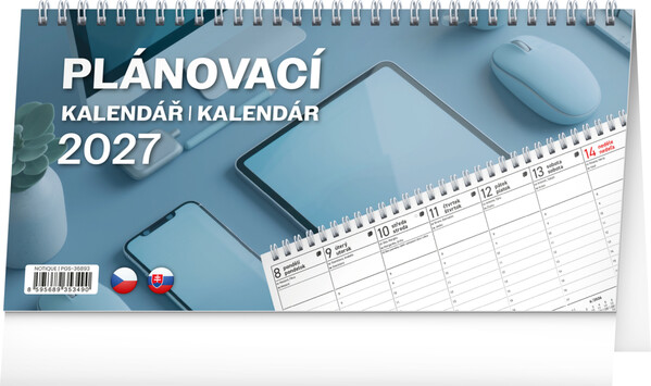Notique Stolní Kalendář Plánovací Cz/Sk 2027, 25 x 12,5 cm