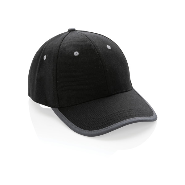 Impact AWARE™ Brushed rcotton 6 panel contrast cap 280gr - Black