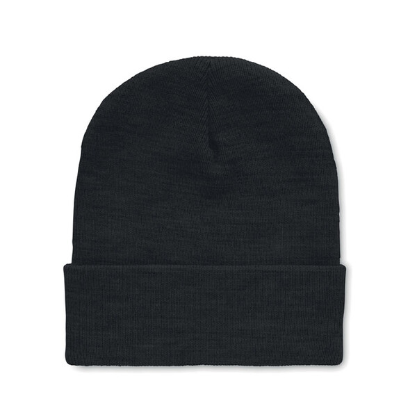 Beanie in RPET with cuff Polo Rpet - Black