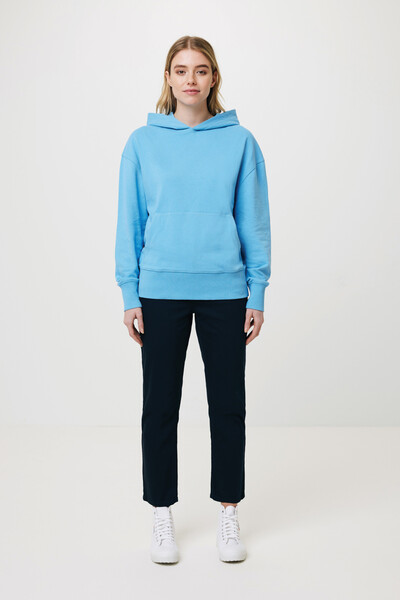 Mikina s kapucí Iqoniq Yoho relaxed fit z recykl. bavlny - Tranquil Blue / M