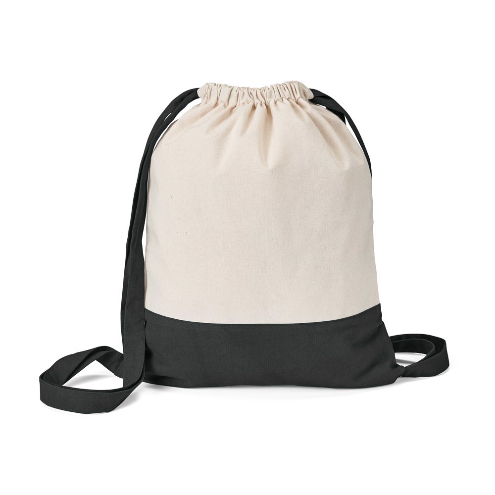 ROMFORD. 100% cotton drawstring bag - Black