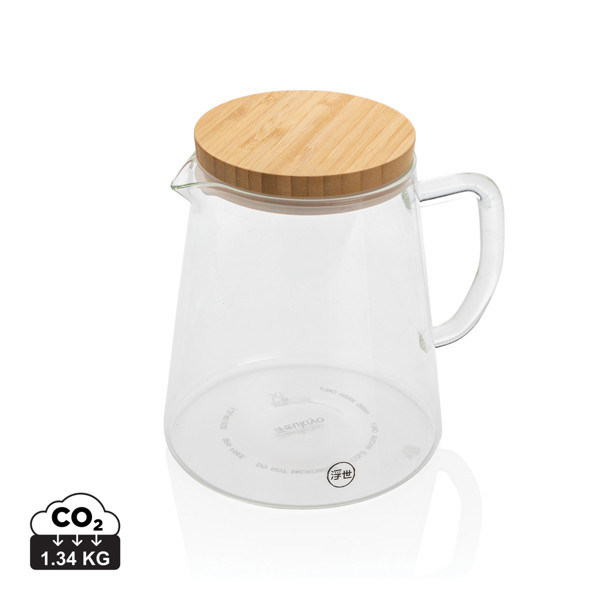 XD - Ukiyo borosilicate glass carafe with bamboo lid 1.2L