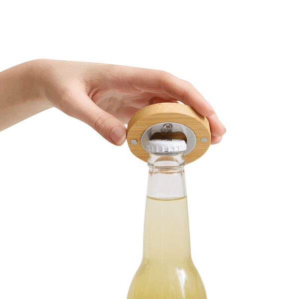 Bottle Opener Bamboo Coin