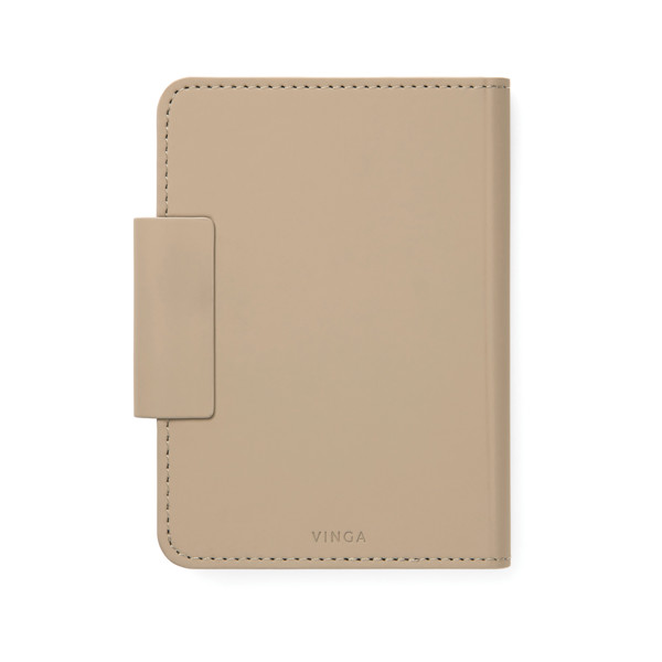 VINGA Baltimore RCS Passport Cover With Finder Dual - Greige