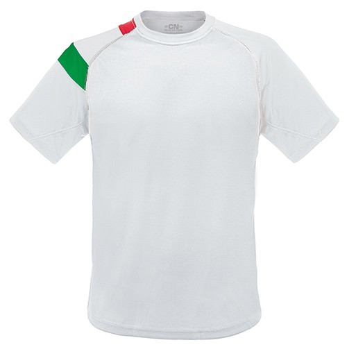 T-SHIRT DRY&FRESH DRAPEAU ITALIEN "NATIONS" - Blanc