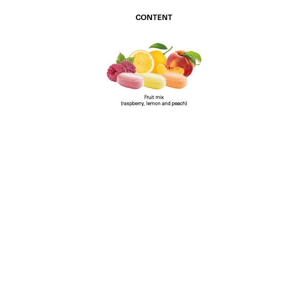 Fruit mix sweets, white flowpack