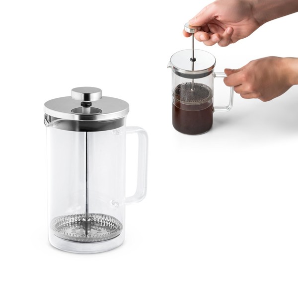 JENSON. Cafetière 600mL en verre borosilicate et acier inox