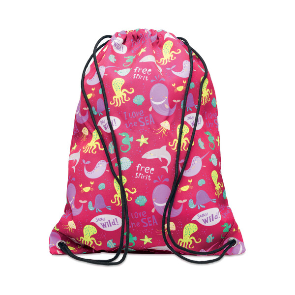 Full colour 220gsm polyester drawstring bag for vivid colours - Full colour