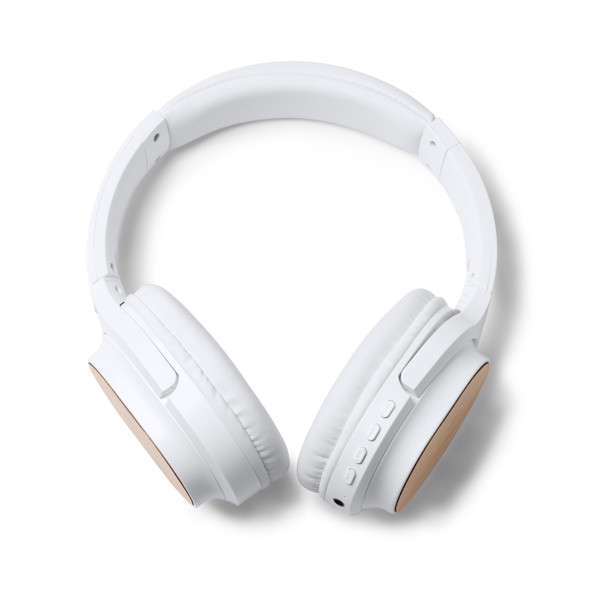 Auriculares inalámbricos personalizados de ABS reciclado y bambú con Bluetooth y micrófono integrado