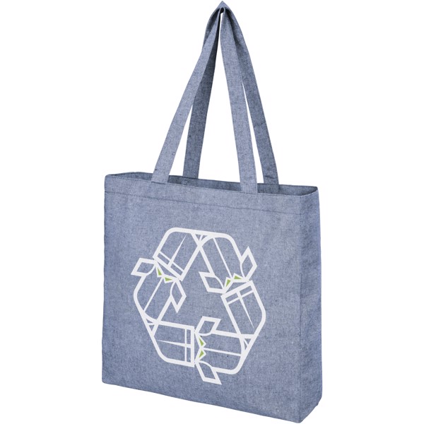 Sac shopping Pheebs recyclé avec soufflet 210 gr/m² 13L - Bleu bruyère