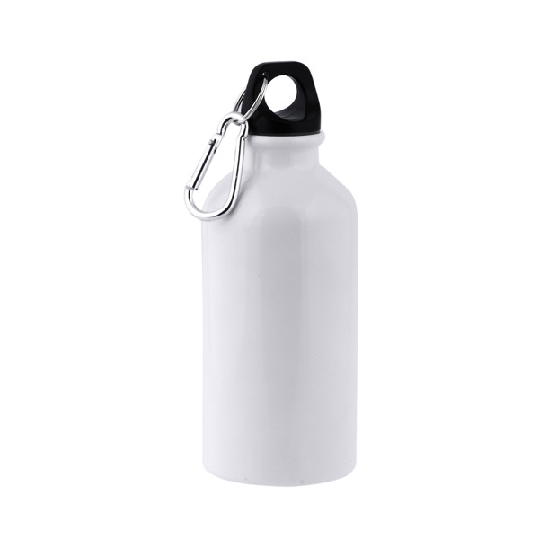 Garrafa Em Alumínio, 400 Ml Para Sublimação Com Mosquetão - Branco