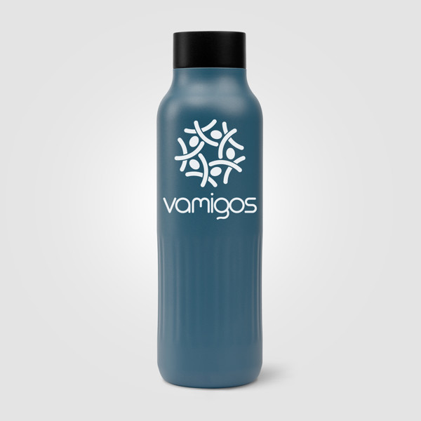 Majesty Recycled Stainless Steel Bottle - 590 ml - Steel Blue / Laser