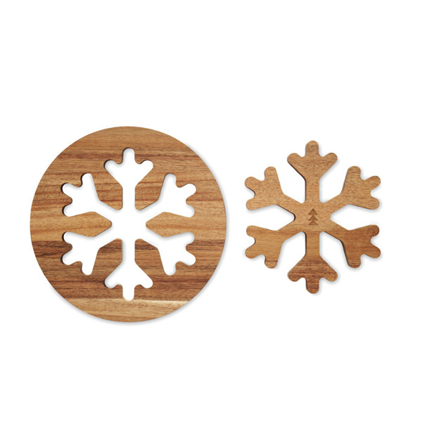 2 dessous de plat en d'acacia Scaglia