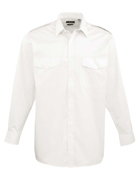 Men’S Long Sleeve Pilot Shirt - White / 4XL