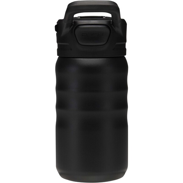 Knox 350 ml RCS recycled double wall stainless steel sport bottle with flip straw - Black