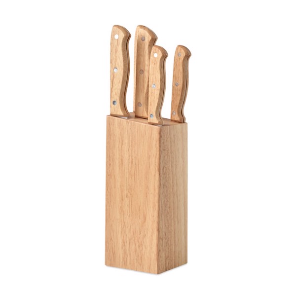 5 piece knife set in base Gourmet