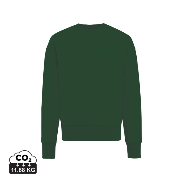 Sweater à col rond en coton recyclé Iqoniq Kruger - Forest Green / XXS