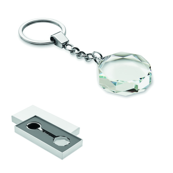 Porte-clés rond en verre Roundward