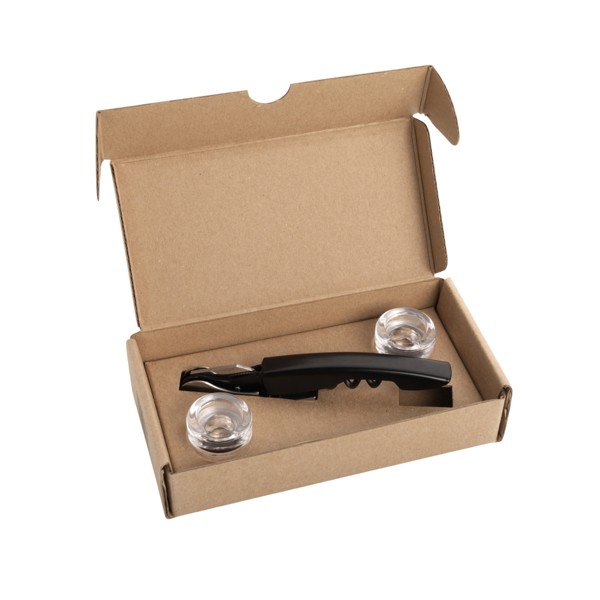 YANARIA Weinset aus Korkenzieher mit Glaststopfen