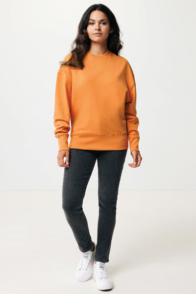 Sweater à col rond en coton recyclé Iqoniq Kruger - Sundial Orange / S