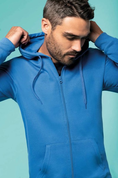 Full Zip Hooded Sweatshirt - Light Royal Blue / XS