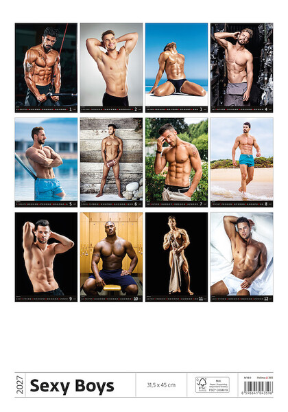 Nástěnný kalendář Sexy Boys 2027