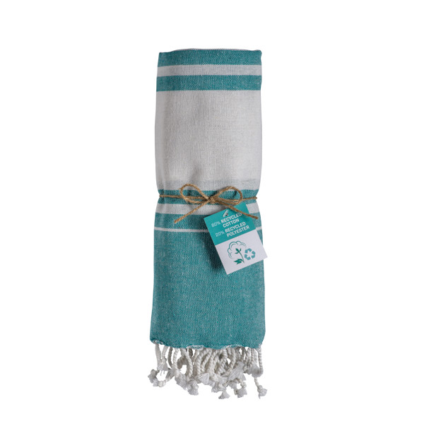 Beach Towel /Pareo In Recycled Cotton 180 Gr/M2 - Water