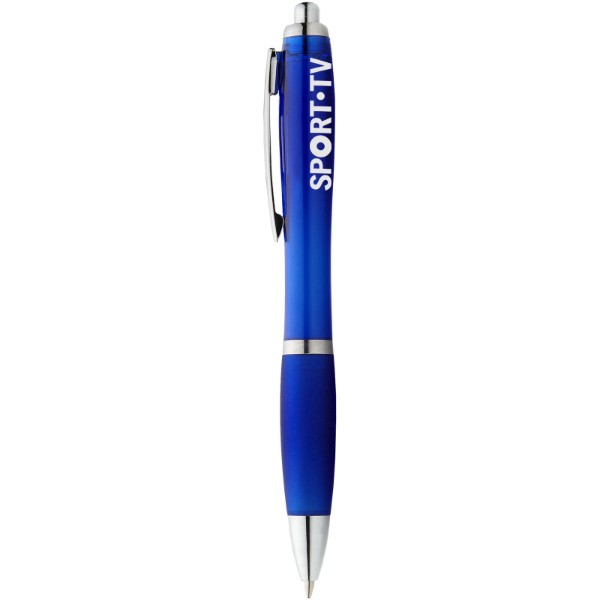 Nash ballpoint pen with coloured barrel and grip - Royal Blue