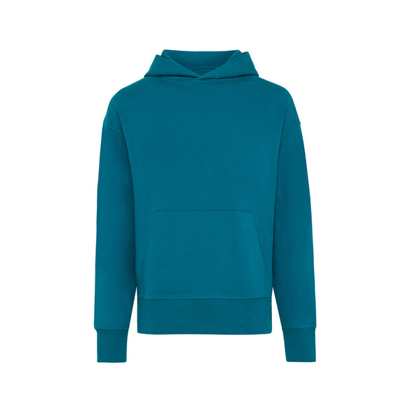 Mikina s kapucí IQONIQ Yoho relaxed fit z recykl. bavlny - Dark Teal / XXS