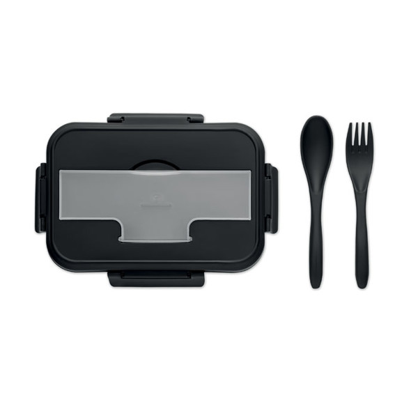 Lunch box with cutlery in PP Makan - Black