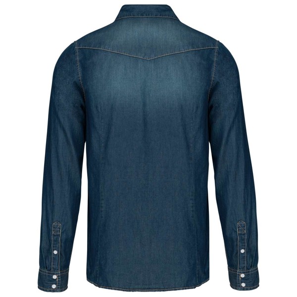 Men's Long-Sleeved Denim Shirt - S