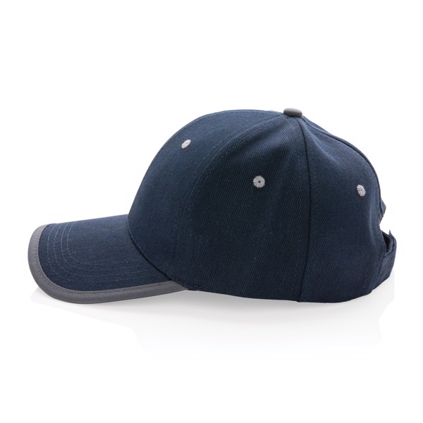 Casquette contraste 6 panneaux coton recyclé Impact AWARE™ - Bleu Marine
