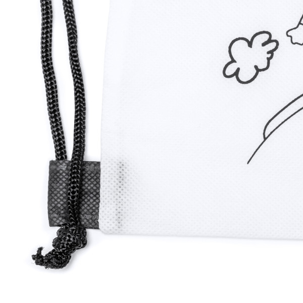 Personalized kids drawstring backpack in non-woven with coloring design
