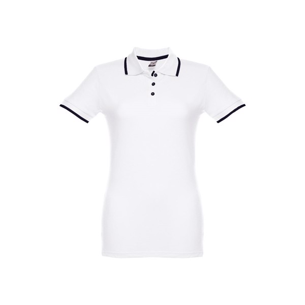 THC ROME WOMEN WH. Polo bicolor para senhora em algodão - Branco / XXL