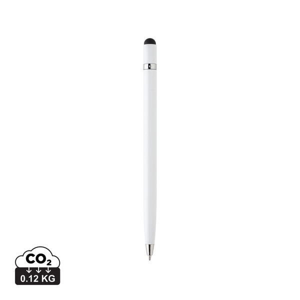 Stylo stylet en métal épuré - Blanc